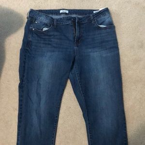 High rise dark skinny jeans